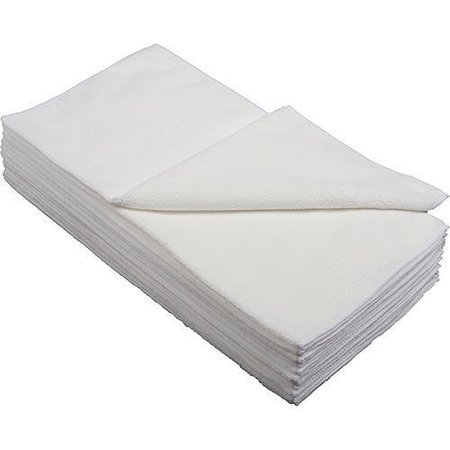 GLOBAL INDUSTRIAL 16 x 16 300 GSM Microfiber Polishing Cloths, White, 12PK 670236